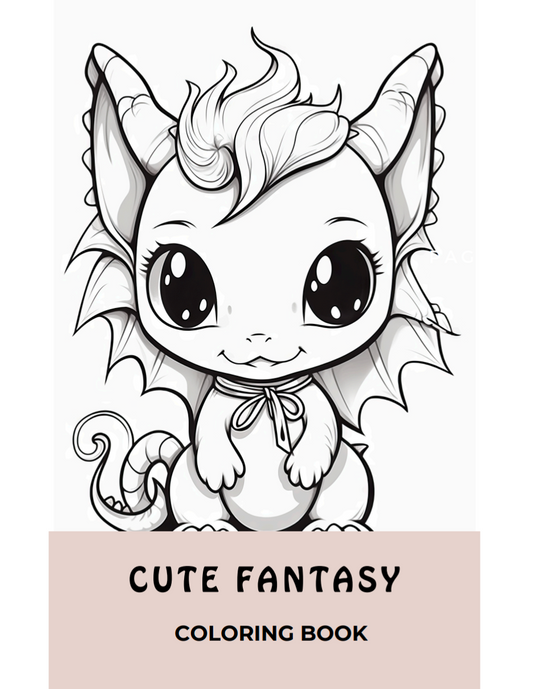 Cute Fantasy coloring book 27 pages
