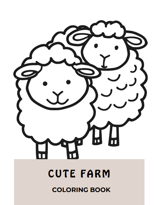 Cute farm animals 14 pages
