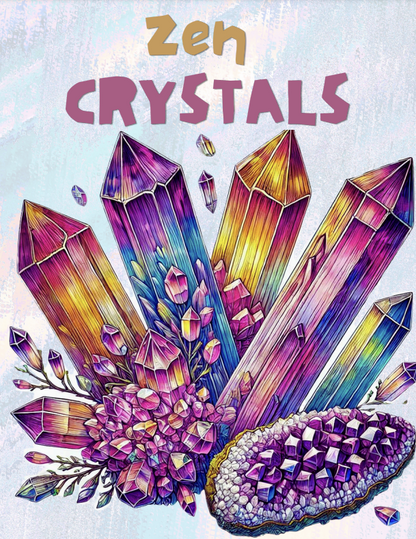 Zen Crystals Coloring Book - 25 pages