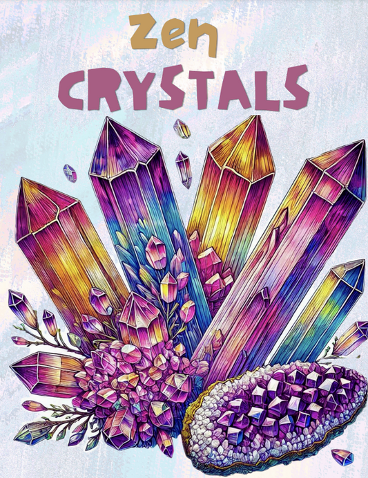Zen Crystals Coloring Book - 25 pages