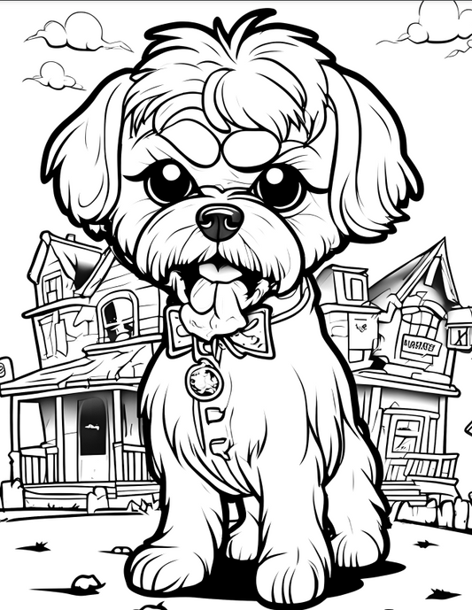 Halloween Themed Dog Coloring books - 50 pages
